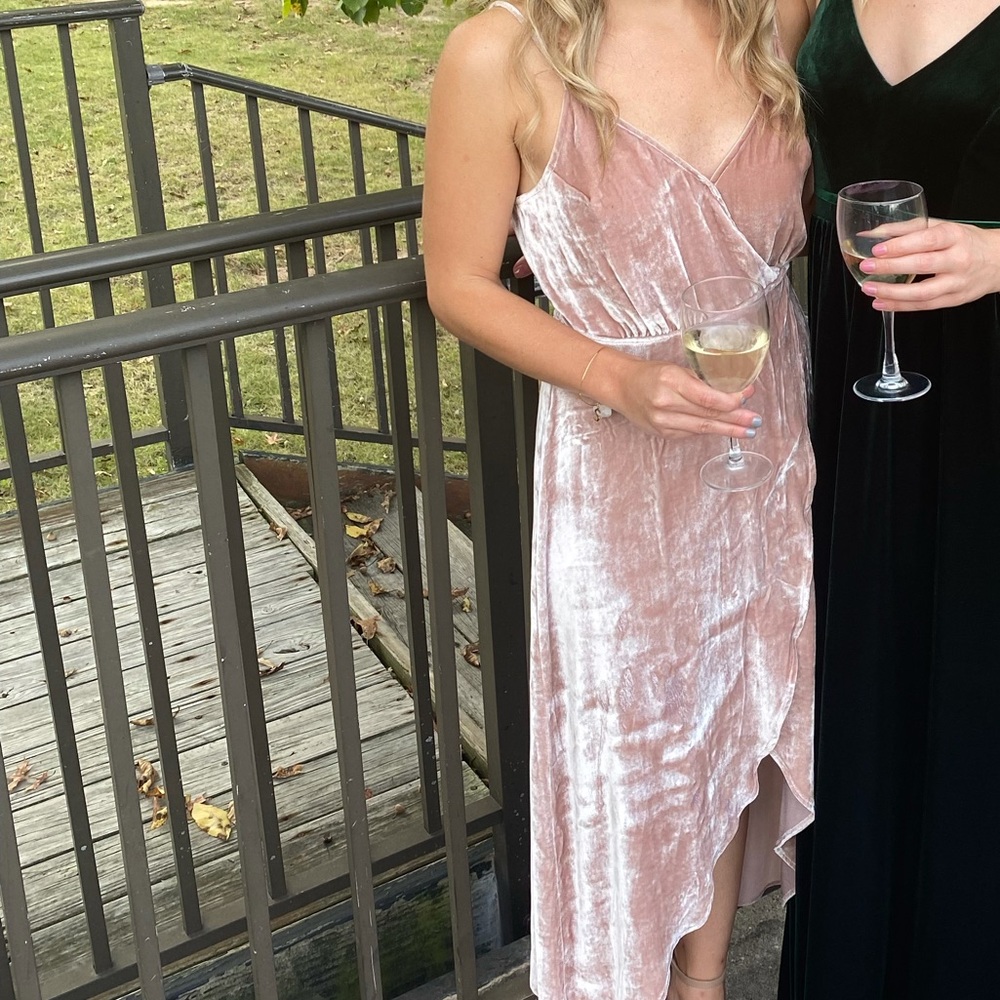 Reformation small petite high to low velvet dress